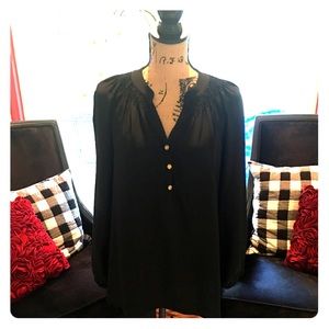NWOT Lilly Pulitzer Medium Black Blouse